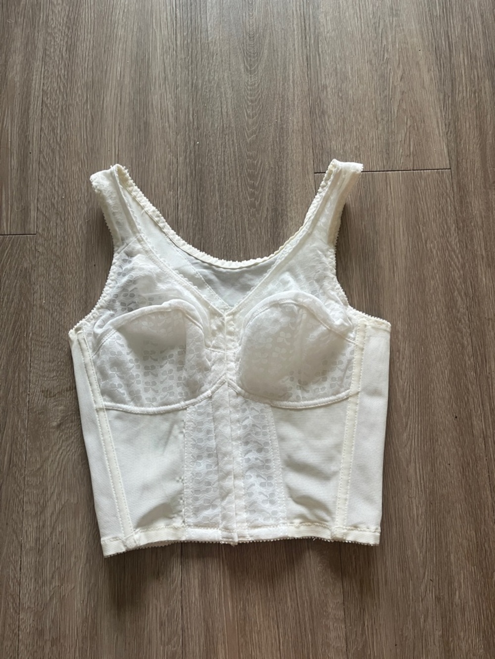 Cream Coquette Lace Longline Bustier Top